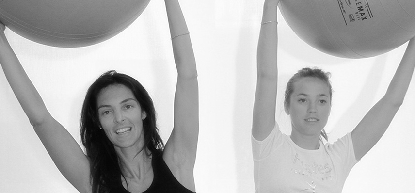 Pilates exercises with ball